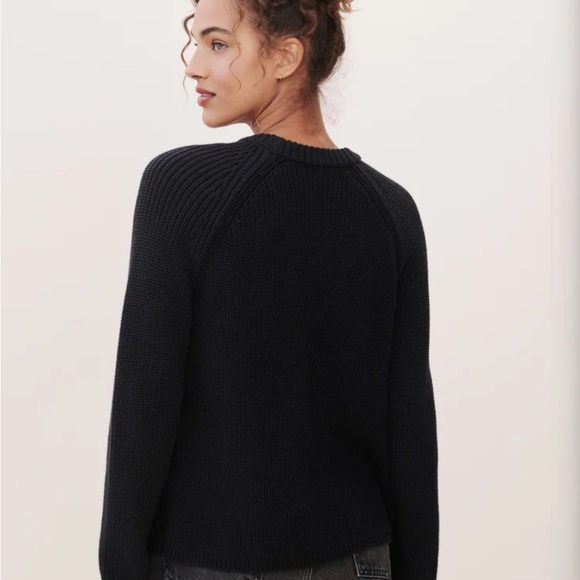 Jenni Kayne Cotton Fisherman Sweater in Black size Medium - Picture 4 of 12